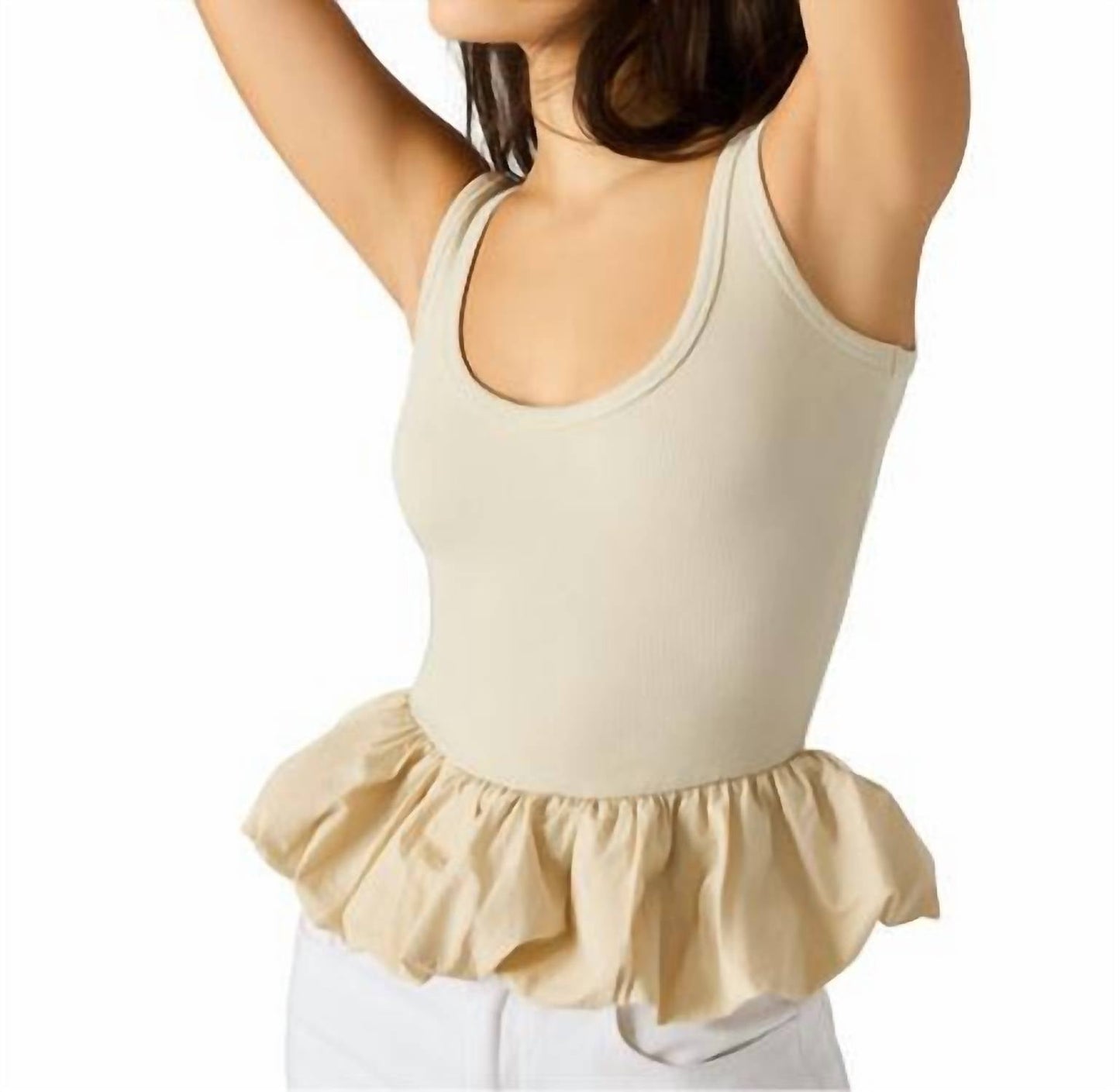 Steve Madden - Jess Ruffle Hem Rib Tank