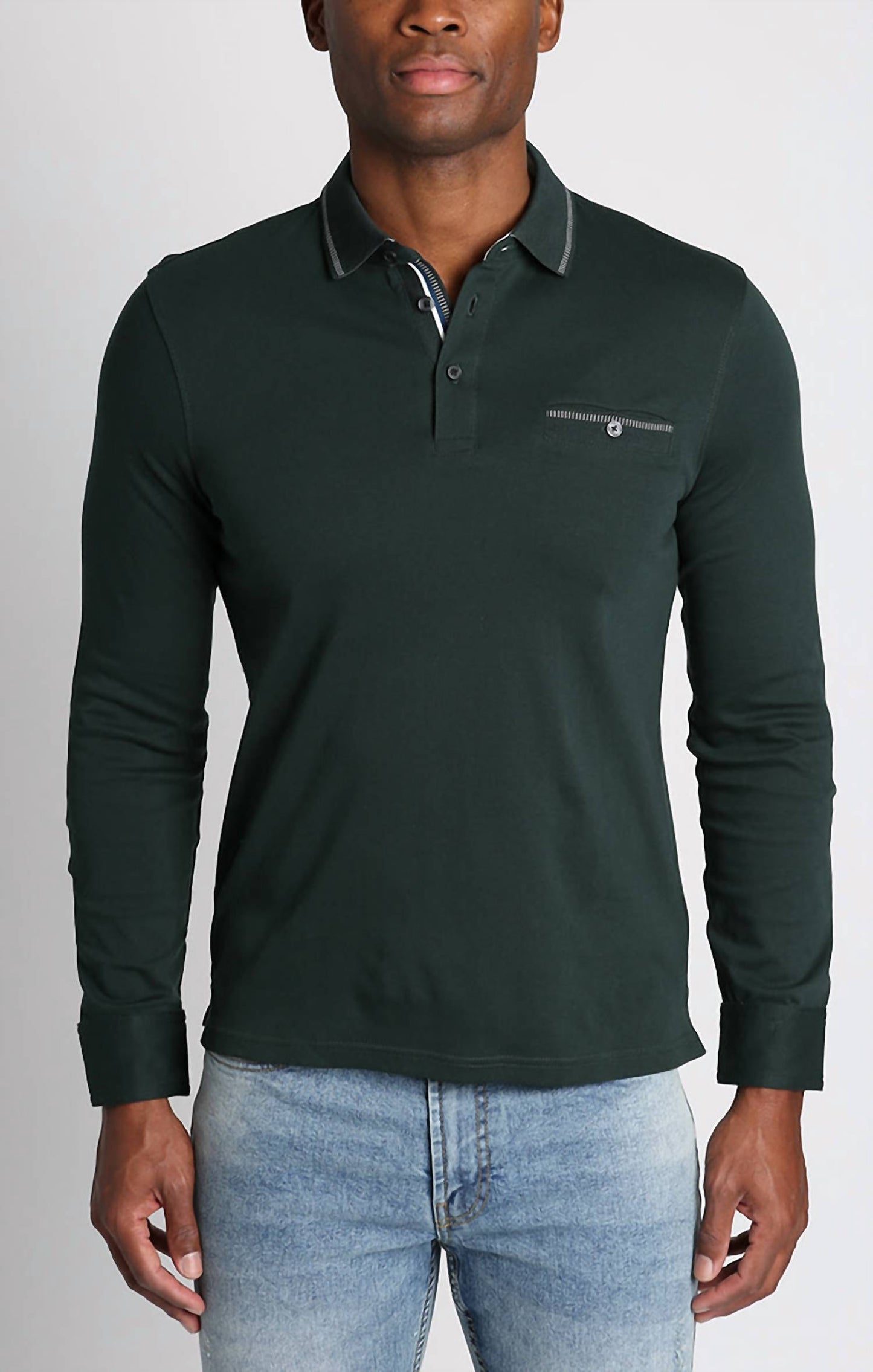 Jachs New York - Luxe Cotton Long Sleeve Polo Shirt
