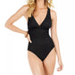 La Blanca Women's Cross Back One Piece Swimsuit Black