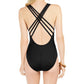 La Blanca Women's Cross Back One Piece Swimsuit Black