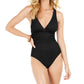 La Blanca Women's Cross Back One Piece Swimsuit Black