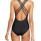 La Blanca Women's Island Goddess Tummy Control Strappy One Piece Swimsuit Black Size 14