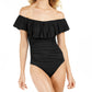 La Blanca Women's Off The Shoulder One Piece Swimsuit Black Size 10