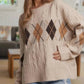 Adora - Diamond Pattern Cable Knit Sweater