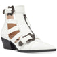 Nine West Women's Carrillo Cutout Buckle Booties White Size 9.5