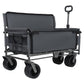 3-in-1 Convertible Folding Wagon Cart with Bench Seat & Storage
