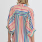 Entro - Multi Striped Button Down Top