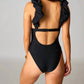 Buddylove - Lala Ruffle Sleeve V Neck One Piece Swimsuit
