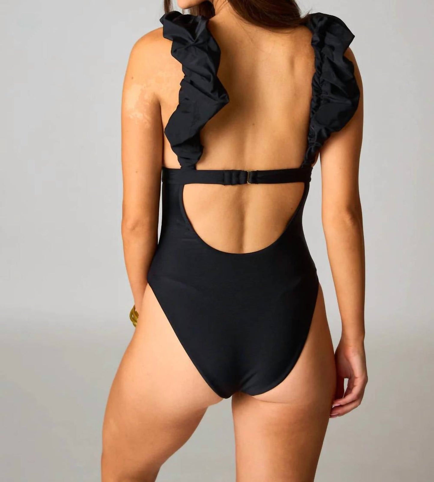 Buddylove - Lala Ruffle Sleeve V Neck One Piece Swimsuit