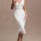 Mac Duggal - Beaded Floral Tea Length Gown