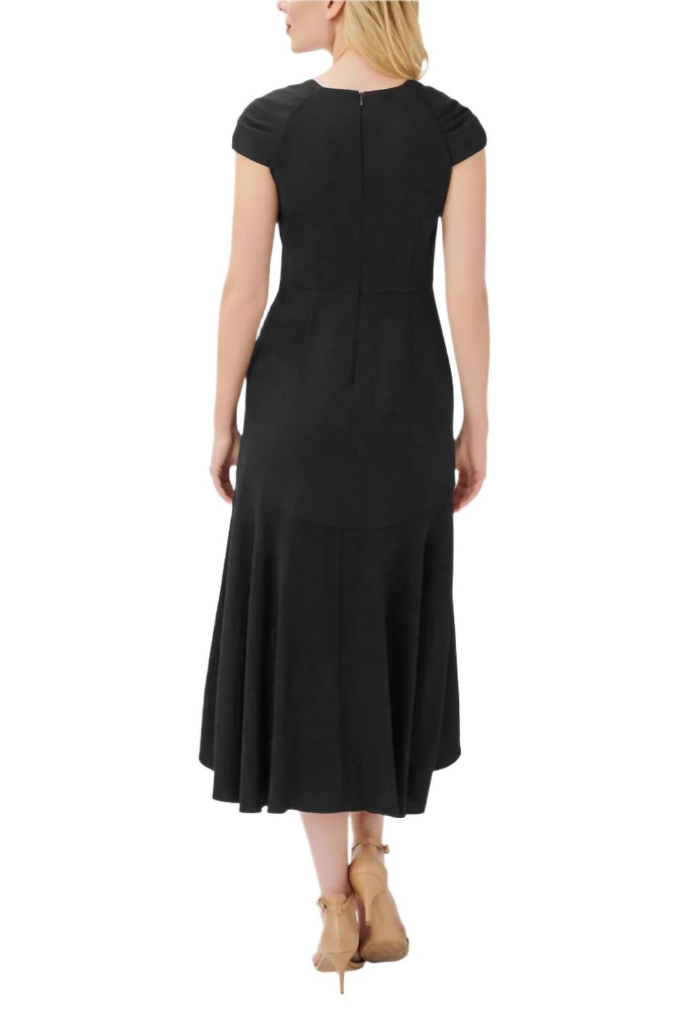 Adrianna Papell - Bertha Solid High Low Hem Crepe Dress