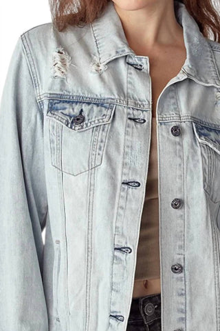 Risen - Relaxed Vintage Distressed Denim Jacket