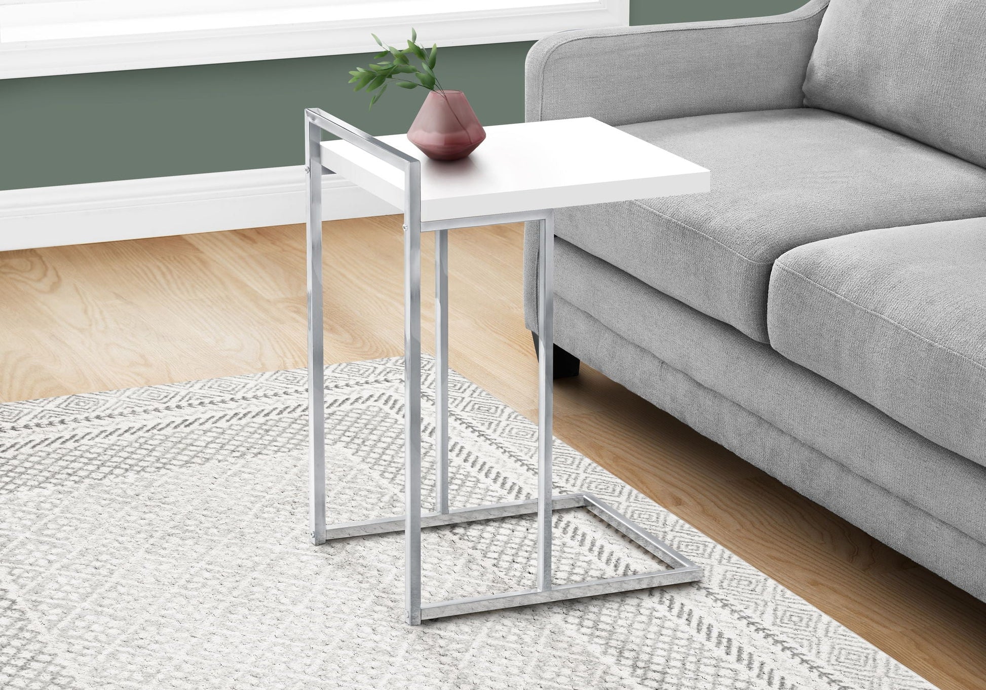 Accent Table, C-Shaped, Contemporary & Modern