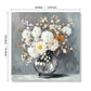 Chrysanthemum Vase Canvas Wall Art Decor Country - Stone White