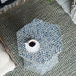 19x19x20" Tapered Blue Garden Capiz Stool, Accent Side Table