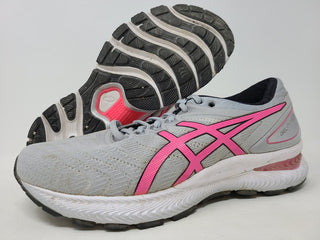 Asics Women's Gel Nimbus 22 Running Shoe Piedmont Grey/Hot Pink Size 10 B(M) Us