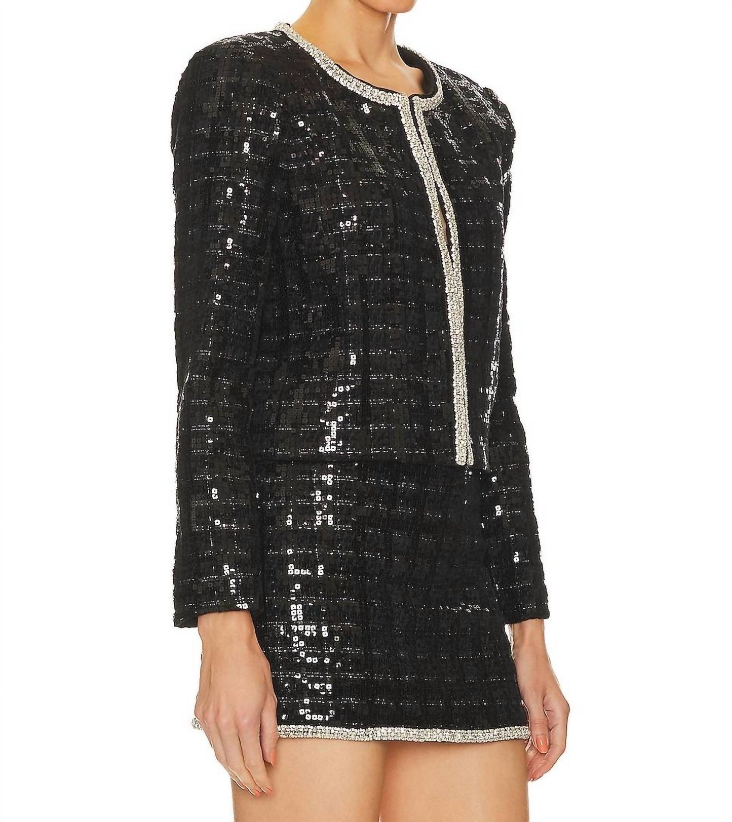 Alice + Olivia - Sequin Tweed Jacket