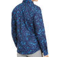 Hugo Boss Men's Button Front Extra Slim Fit Floral Shirt Blue Size XX-Large
