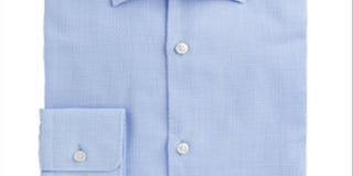 Hugo Boss Men's Slim Fit Basketweave Dress Shirt Blue Size 17.5X32X33