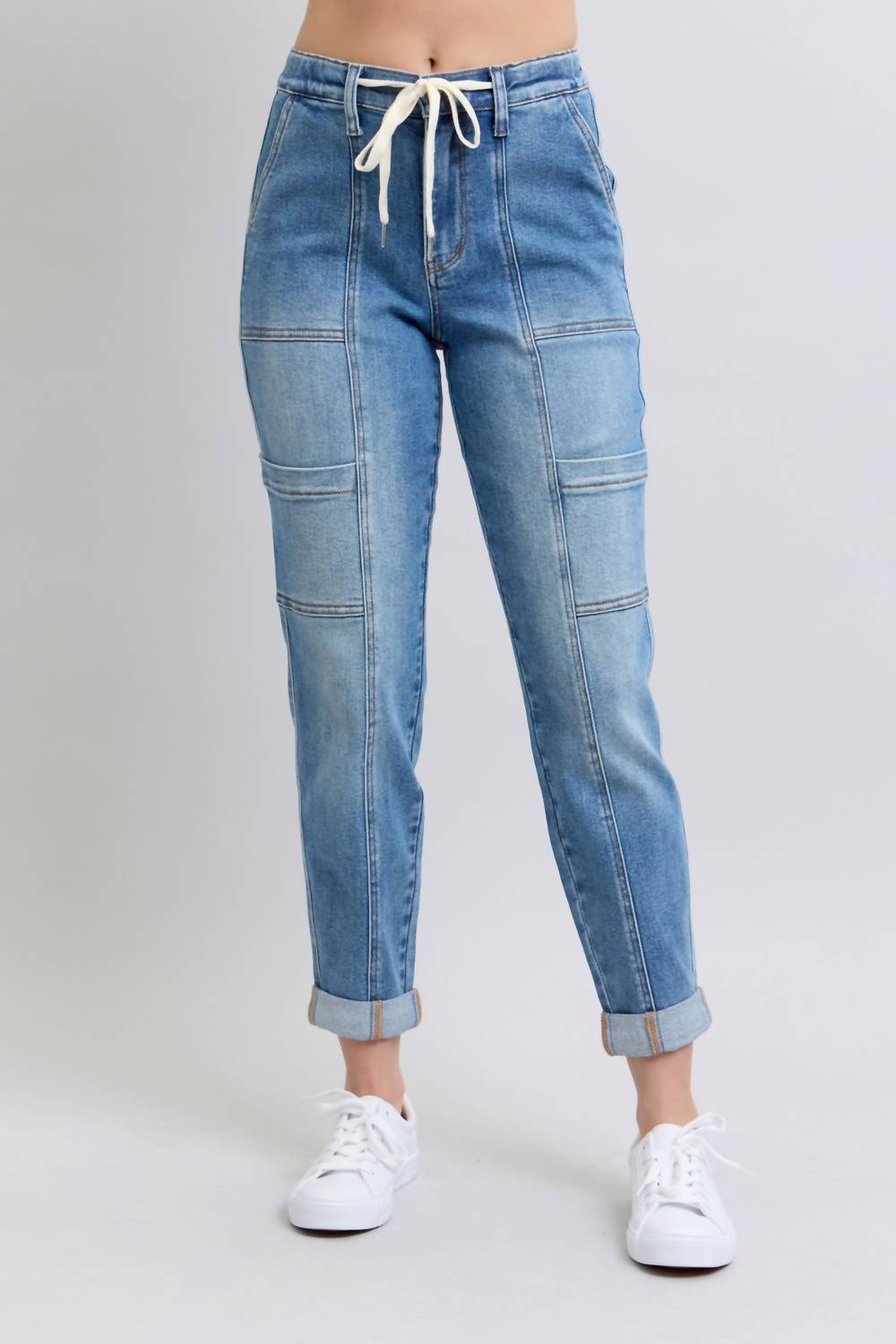 Judy Blue - High Rise Cuffed Cargo Denim Jogger