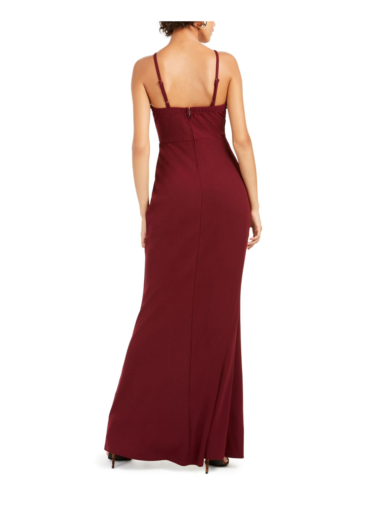 Speechless Junior's Scalloped Slit Gown Red Size 3