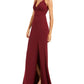 Speechless Junior's Scalloped Slit Gown Red Size 3