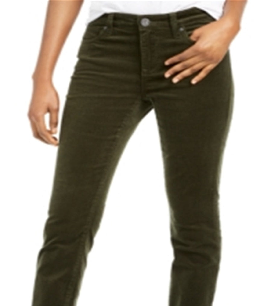 KUT from the Kloth Women's Diana Skinny Corduroy Casual Pants Green Size 16