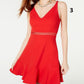 Speechless Women's Crochet Skater Fit & Flare Dress Red Size 3