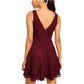 Speechless Women's Sleeveless Jewel Neck Short Cocktail Fit Flare Dress Purple Size 15