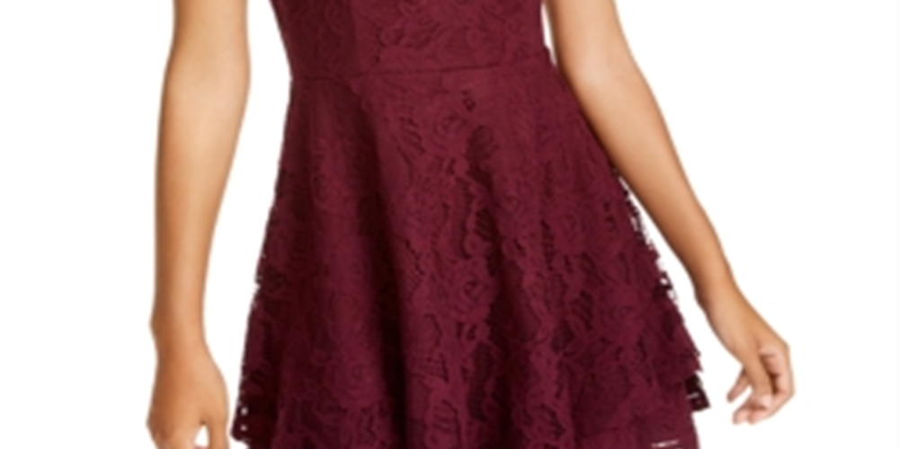 Speechless Women's Sleeveless Jewel Neck Short Cocktail Fit Flare Dress Purple Size 15