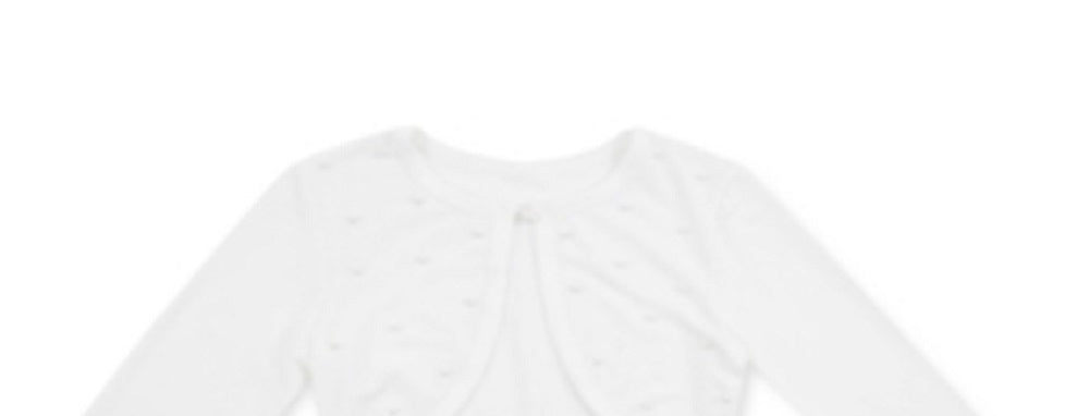 Speechless Big Girl's Faux Pearl Button Cardigan White Size 16
