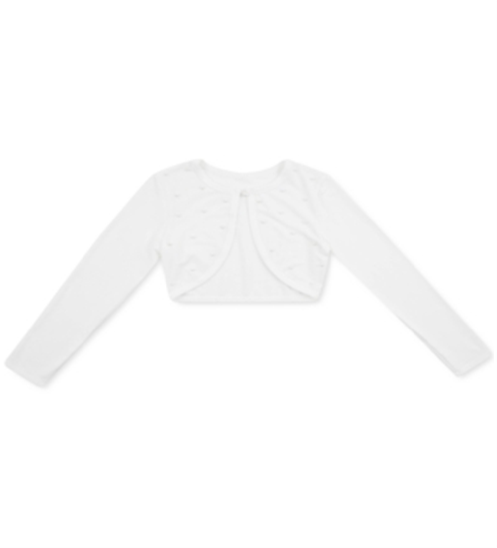 Speechless Big Girl's Faux Pearl Button Cardigan White Size 16