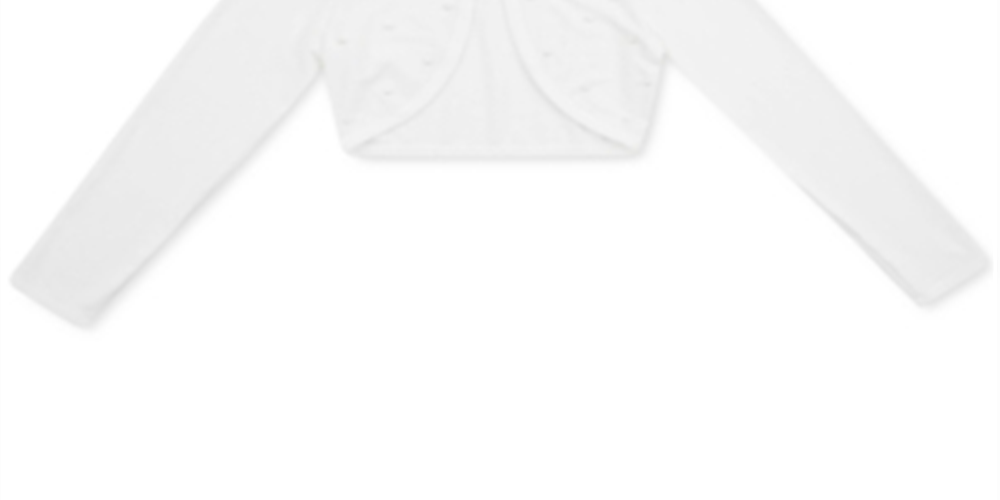 Speechless Big Girl's Faux Pearl Button Cardigan White Size 16