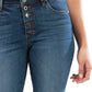 Kut From The Kloth Women's Donna Button Fly High Waist Raw Skinny Jeans Blue Size 2