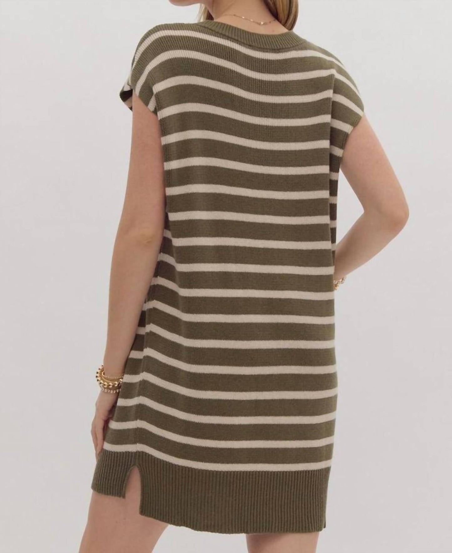 Entro - Slit Stripe Dress