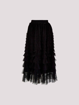 Apricot - Tulle Layered Midi Skirt