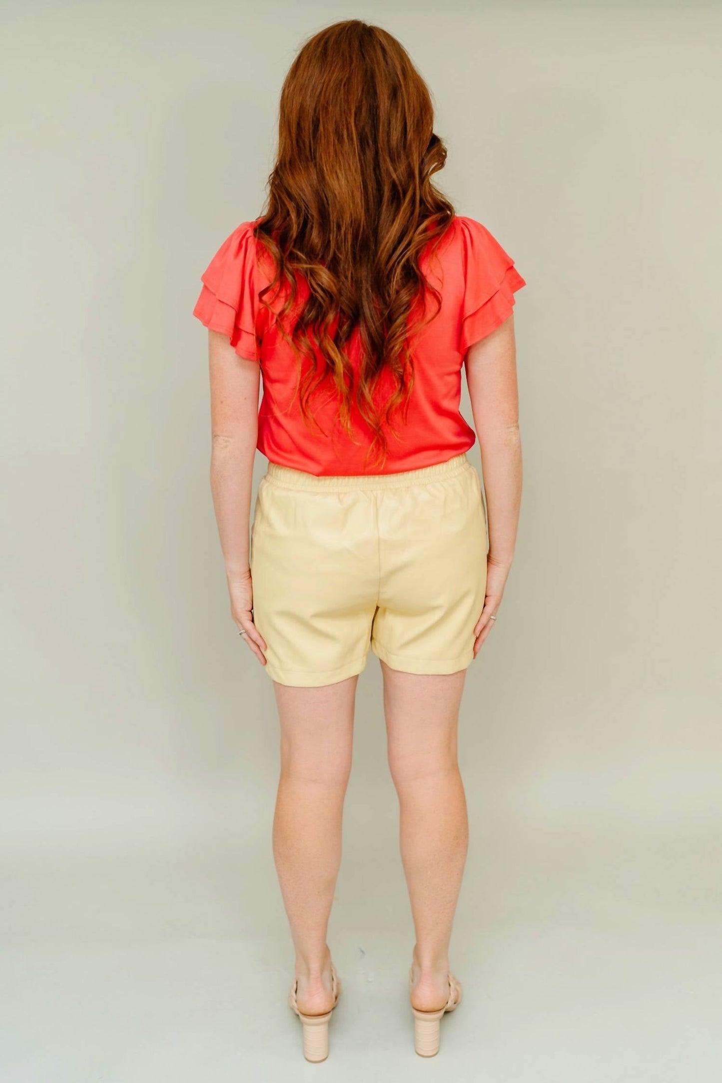 Crst - Lindsay Faux Leather Shorts