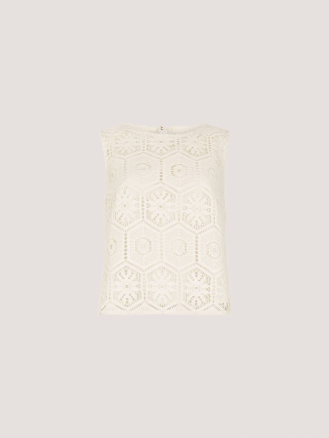 Apricot - Crochet Lace Shell Top