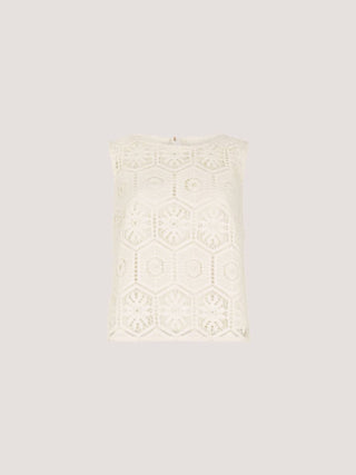 Apricot - Crochet Lace Shell Top