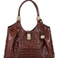 Brahmin Women's Embossed Leather Satchel Brown Size Regular