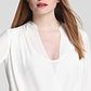 BCBGMAXAZRI Women's Jaklyn Draped Front Essential Blouse White Size X-Small