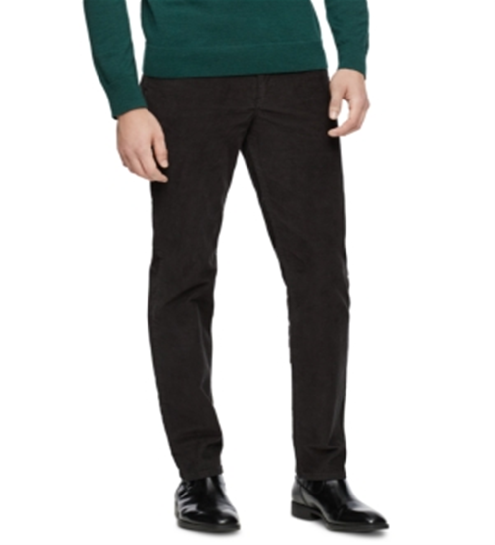 Calvin Klein Men's Slim Fit Stretch Corduroy Pants Black Size 30X32