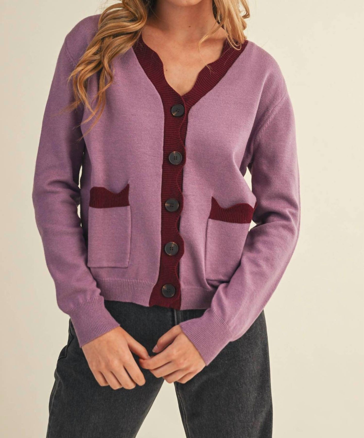 &Merci - Scalloped Sweater Cardigan