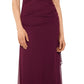 Betsy & Adam Women's Ruched Halter Gown Red Size 4