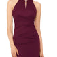 Betsy & Adam Women's Ruched Halter Gown Red Size 4