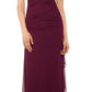 Betsy & Adam Women's Ruched Halter Gown Red Size 6