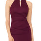 Betsy & Adam Women's Ruched Halter Gown Red Size 6