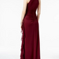 Betsy & Adam Women's Ruched Halter Gown Red Size 16