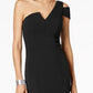 Betsy & Adam Women's One Shoulder Scuba Crepe Gown Black Size 6