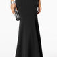 Betsy & Adam Women's One Shoulder Scuba Crepe Gown Black Size 6